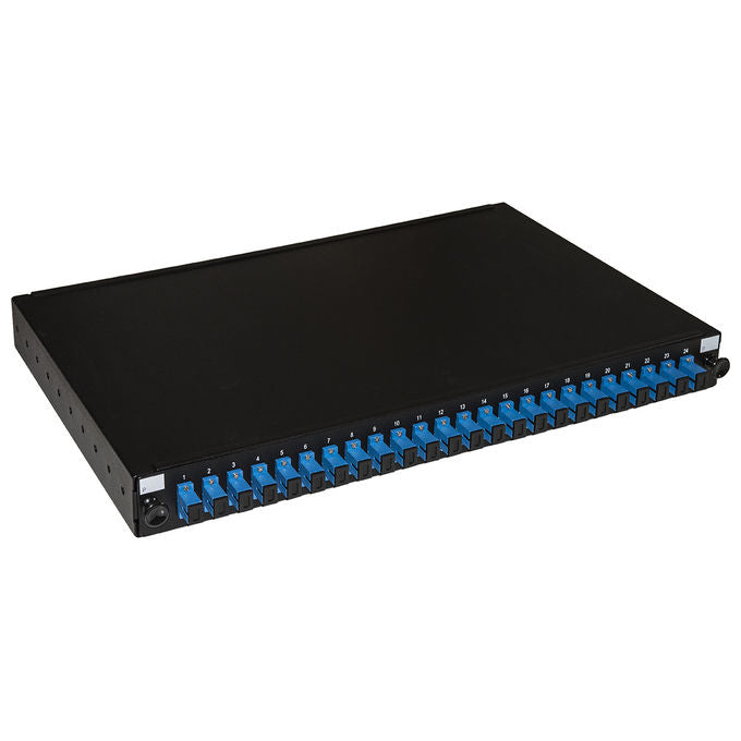 Link Pannello Fibra Ottica 19'' con 24 Adattatori SC Simplex Singlemode Profondita' 250mm Nero