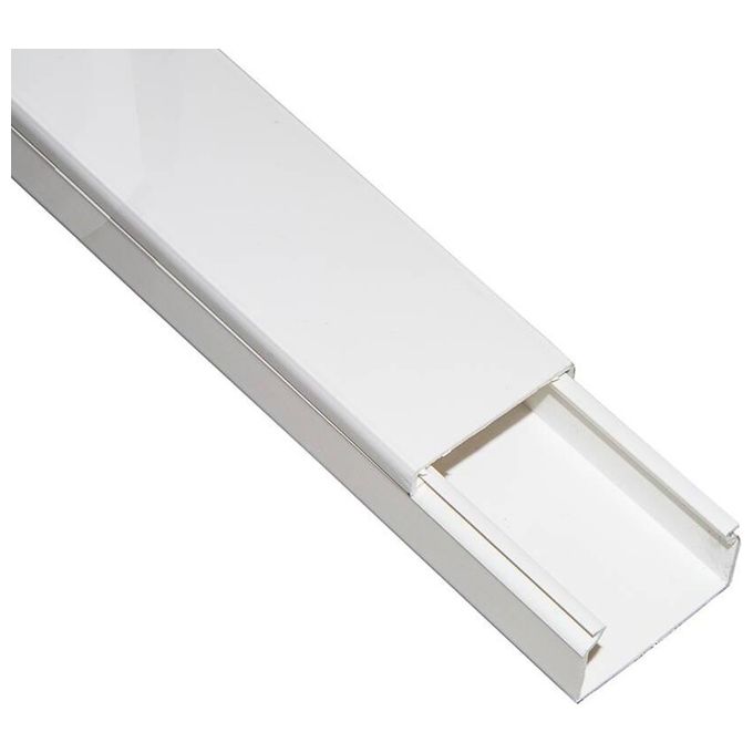 Link canalina passacavi adesiva in pvc mm 40x25 mt 2 con coperchio scorrevole bianco