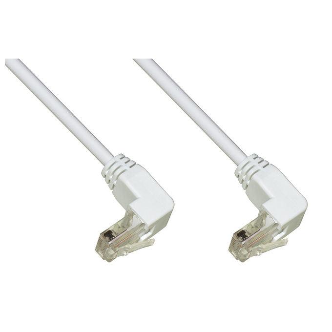 Link Cavo di Rete Utp Cat. 5e Non Schermato 0.5mt Bianco 2 Connettori 90°