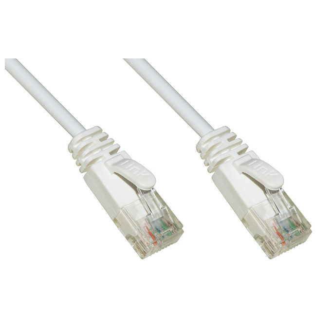 LINK cavo rete categoria 6 non schermato utp colore bianco halogenfree mt 1 slim