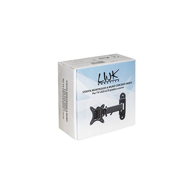 Link braccio a muro con 2 snodi per tv led-lcd da 13 a 37 fino a 15kg e vesa 100x100