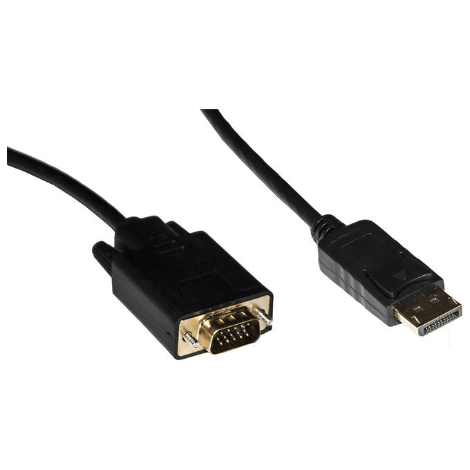 Link Cavo Displayport 1.2 Maschio - Vga 15 Poli Maschio Contatti Dorati 1mt