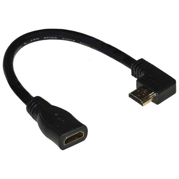 Link adattatore hdmi maschio-femmina angolo 90° verso sinistra cm 15