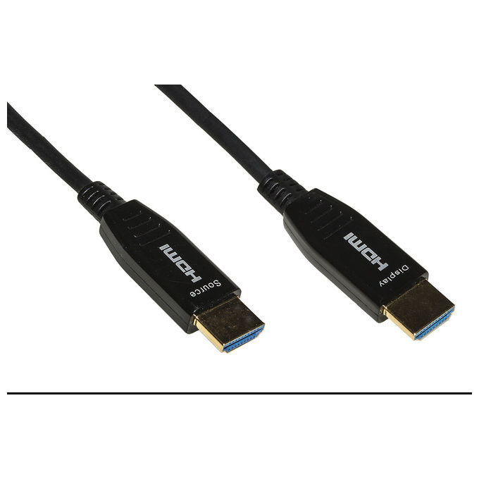Link Cavo Estensore Attivo Aoc Hdmi 2.0 4Kx2K 60hz Maschio-Maschio Ibrido Rame-Fibra Ottica 100mt