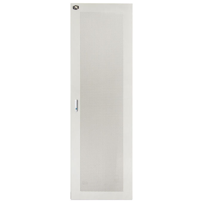 Link Porta in Metallo Traforata Grigia per Armadi 32u Larghezza 600mm con Serratura