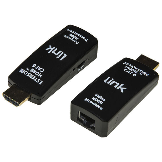Link Mini Estensore Hdmi Full Hd Tramite Cavo di Rete Categoria 6 Fino a 50 Metri