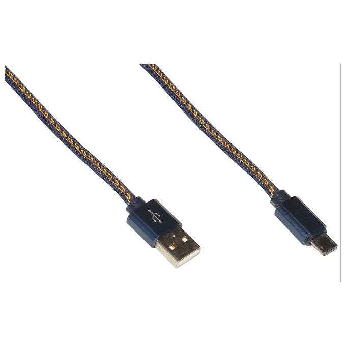 Link cavo micro usb mt 1 guaina denim blu fino a 2 ampere