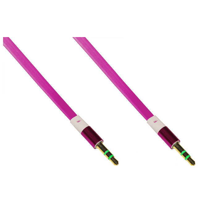Link cavo audio jack 3,5 mm maschio-maschio piatto mt 1 colore rosa 3 poli