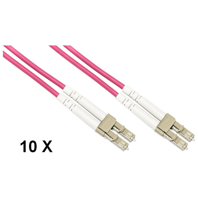 Link Confezione 10 Cavi Fibra Ottica Lc a Lc Multimode Duplex Om4 Guaina 2 Mm 50-125 Mt.3
