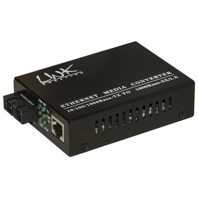 Link media converter rj45 - fibra ottica sc 10-100-1000 singlemode 1310nm