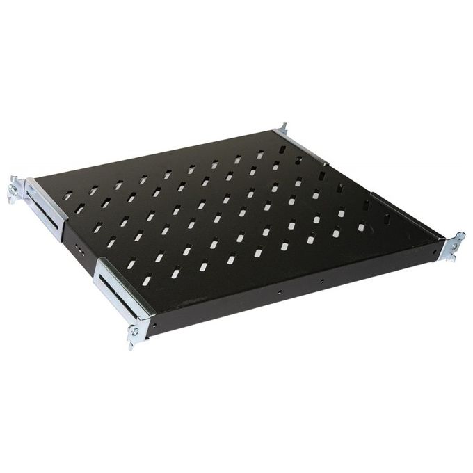 Link Ripiano Universale per Armadio Rack 19'' Allungabile 370-450mm con 4 Agganci Nero