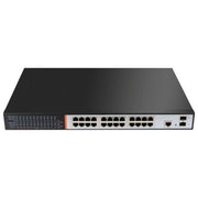 Link switch di rete 24 porte gigabit poe 300 watt + 2 porte sfp per fibra ottica