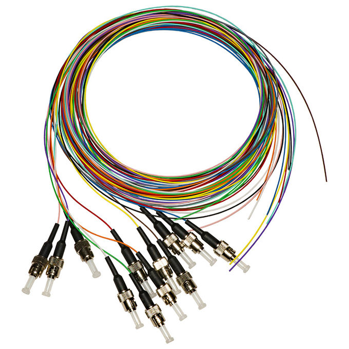 Link Set 12 Cavi Pigtail Fibra Ottica Colorati Connettori St Om3 Simplex 2mt