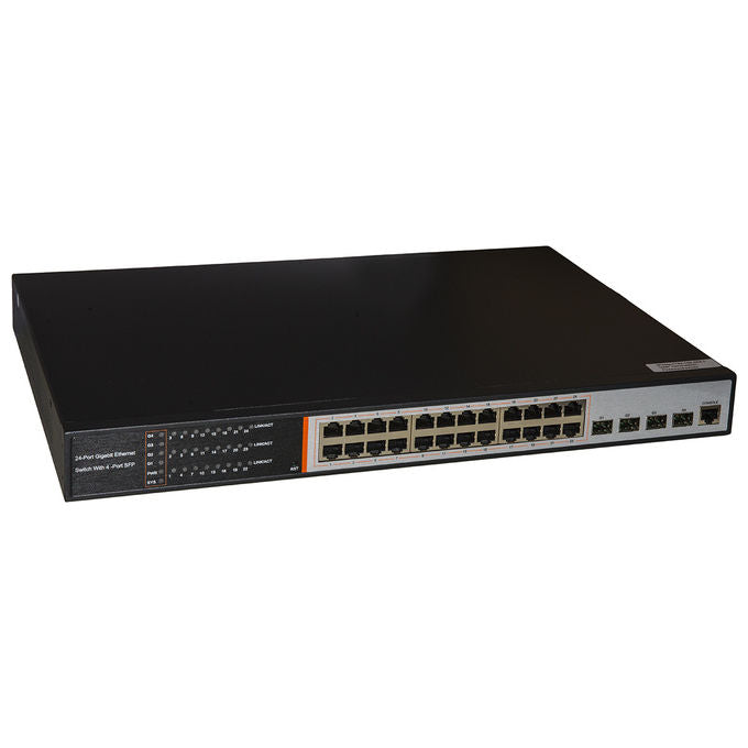 Link LKSW24L3 Switch di Rete con 24 Porte Gigabit 10-100-1000 e 4 Porte Fibra Ottica Sfp Managed Layer 3