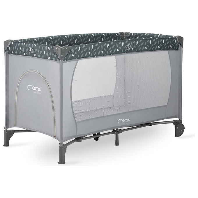 MoMi LOZE00015 Belove Lettino da Viaggio Pieghevole 3 in 1 per Bambini 0-36 Mesi fino a 15 Kg Materassino e Borsa Inclusi colore Grigio