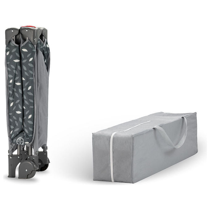 MoMi LOZE00015 Belove Lettino da Viaggio Pieghevole 3 in 1 per Bambini 0-36 Mesi fino a 15 Kg Materassino e Borsa Inclusi colore Grigio