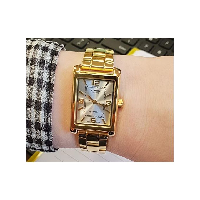 Casio, Orologio Donna, Placcato Oro, Argento, LTP-1234PG-7AEF, Classico