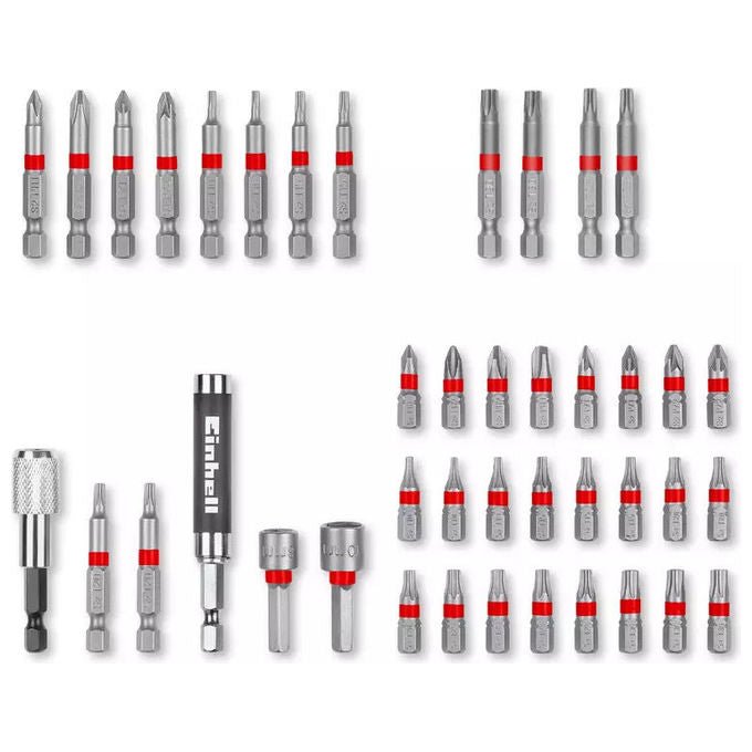Einhell Set Punte Trapano 42 pz Acciaio S2 M-CASE con Portapunte Magnetico