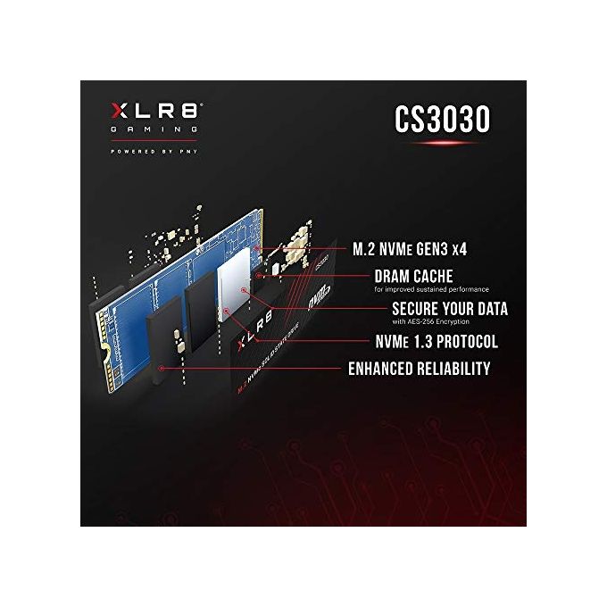 PNY XLR8 CS3030 M.2 NVMe SSD Interno 2TB - Velocita' di lettura fino a 3.500 MB-s, Velocita' di scrittura fino a 3.000 MB-s