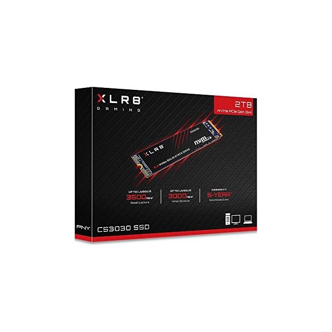 PNY XLR8 CS3030 M.2 NVMe SSD Interno 2TB - Velocita' di lettura fino a 3.500 MB-s, Velocita' di scrittura fino a 3.000 MB-s