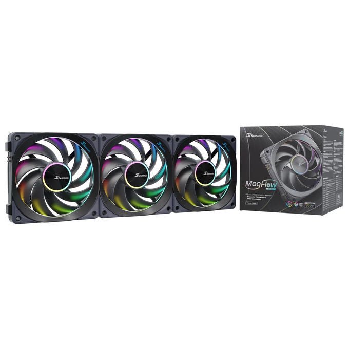 Seasonic MAGFLOW-ARGB-3 MagFlow ARGB Ventilatore 12 cm 2000 rpm 3 pz colore Nero