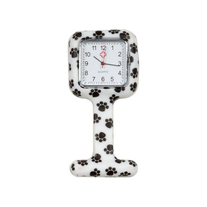 Orologio Per Infermieri - Quadrato - Fantasia Impronte 1 pz.