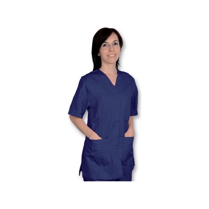 Casacca Con Bottoni-Cotone-Pol.-Unisex L Blu 1 pz.