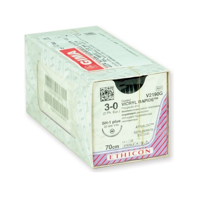 Sutura Assorbibile Ethicon Vicryl Rapid - 3-0 Ago 22 Mm conf. 12 pz.