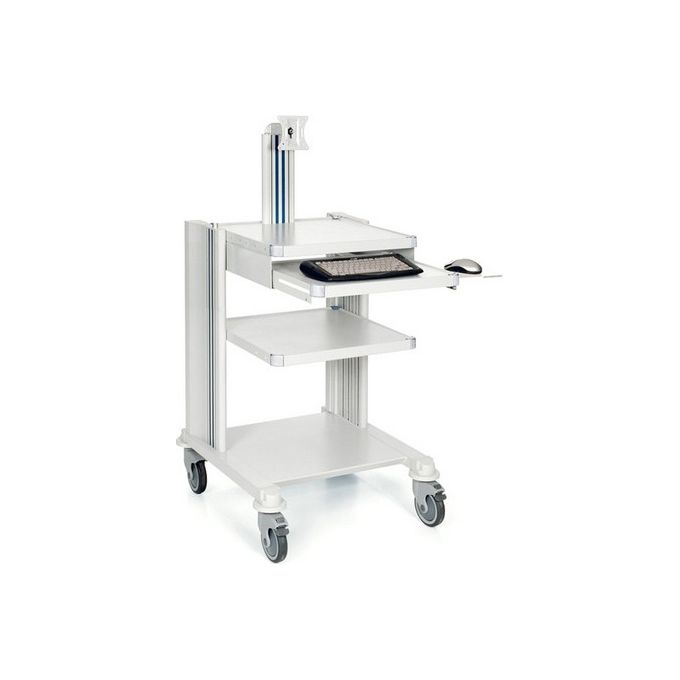 Carrello Pro - 2 Ripiani, Tastiera, Supp. Monitor, Cassetto 1 pz.
