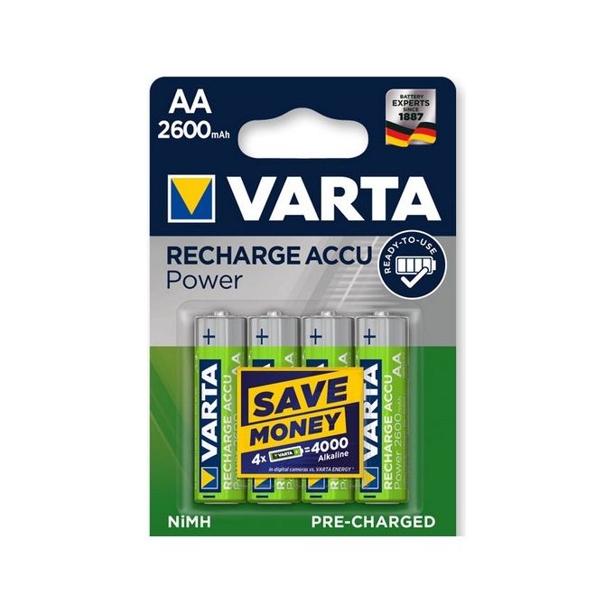Batterie Varta Stilo ''Aa'' Ricaricabile blister 4 pz.