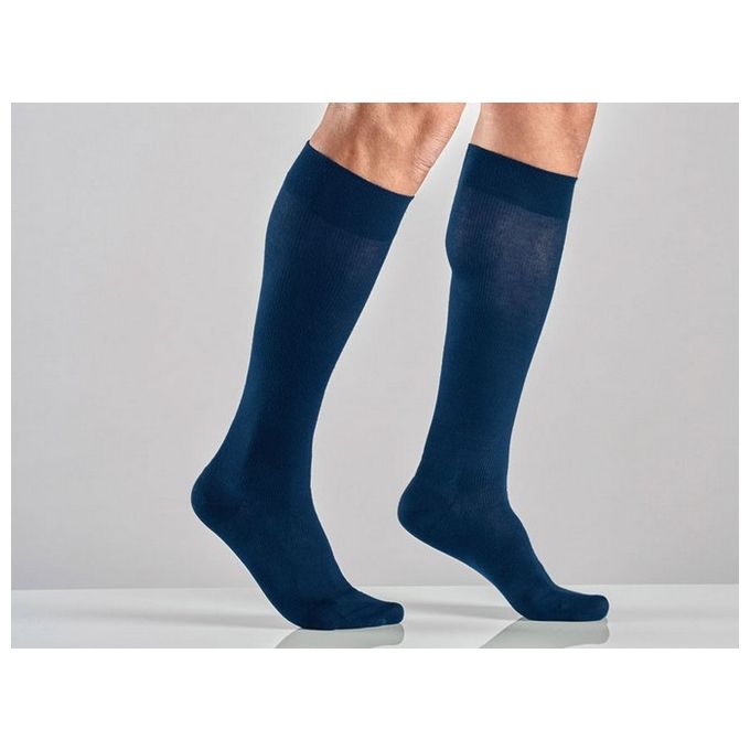 Gambaletto Cotone Unisex - S - Media Compressione - Blu 1 paio
