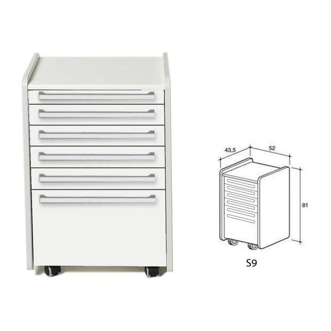 Cassettiera S9 - Bianca 1 pz.