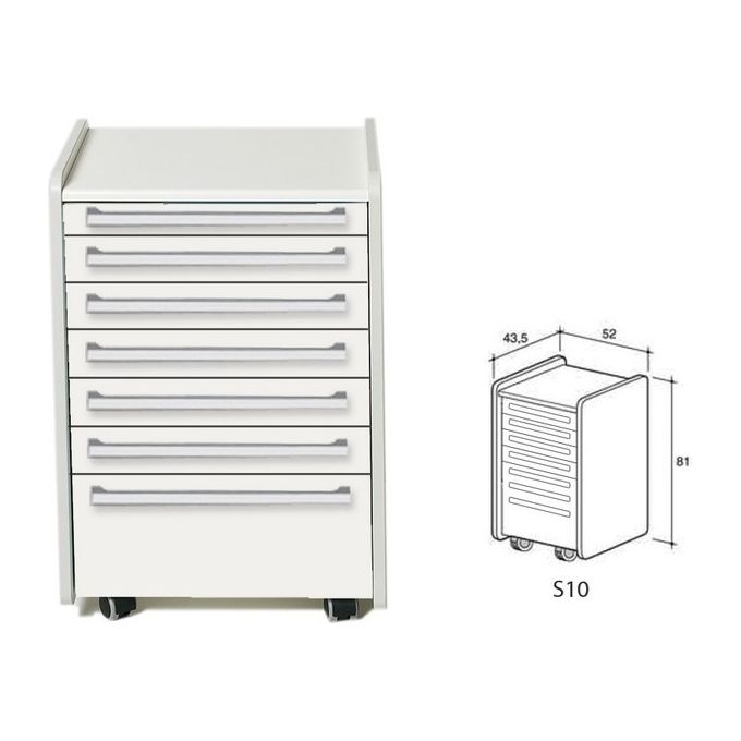 Cassettiera S10 - Bianca 1 pz.