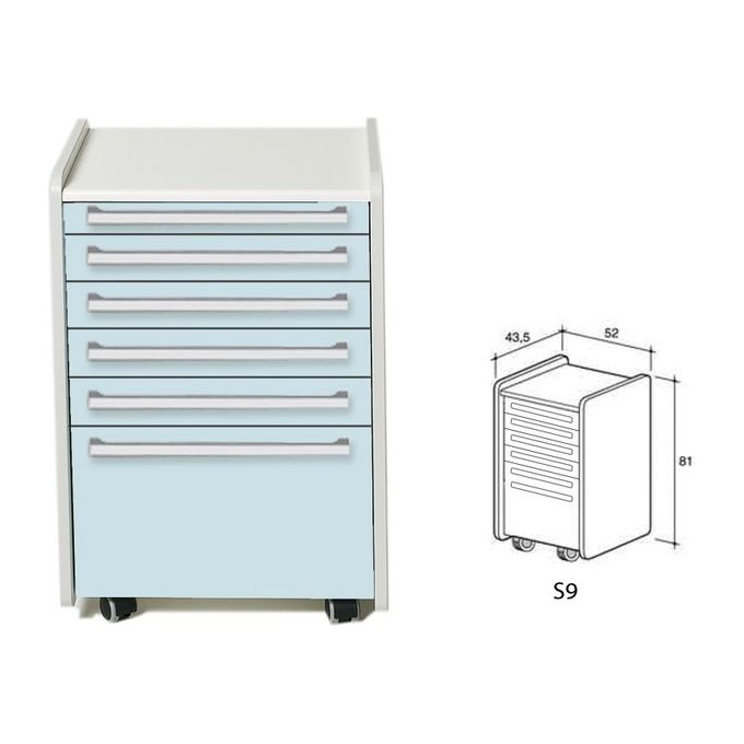 Cassettiera S9 - Azzurra 1 pz.