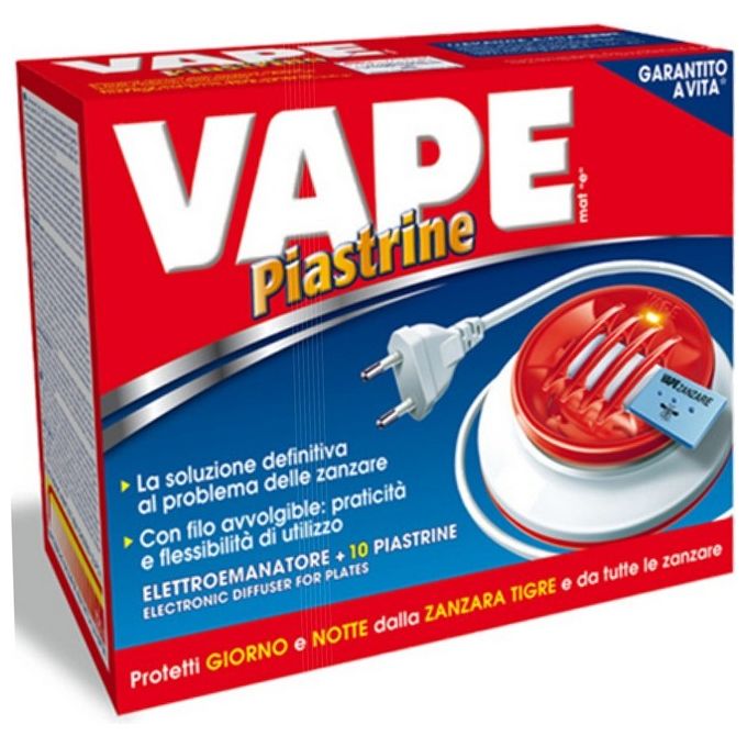VAPE Elettroemanatore a filo con 10 Piastrine Antizanzare Efficaci fino a 12 h