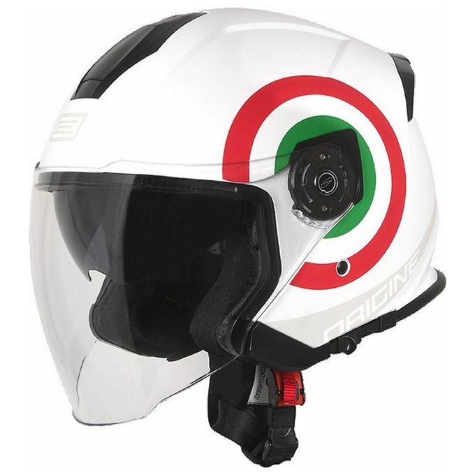 Origine Casco Jet con visiera lunga e visierino parasole interno PALIO 2.0 Italy Bianco taglia XL