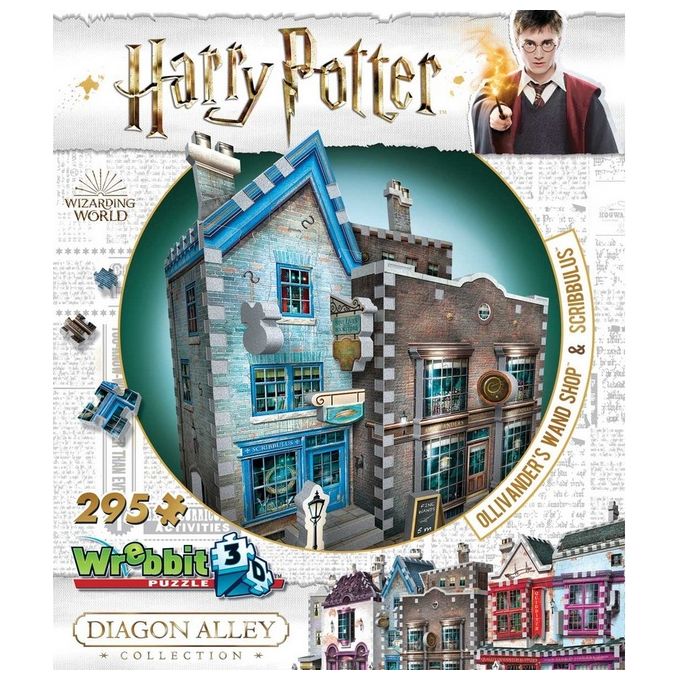 Wrebbit W3D-0508 - Harry Potter - Diagon Alley OllivanderS Wand Shop + Scribbulus (Puzzle 3D 295 Pz)