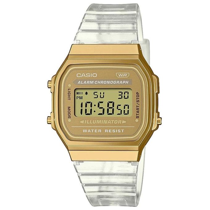 Casio A168XESG-9AEF_FBA Vintage Iconic Orologio Digitale Quarzo Retroilluminazione Cronometro Calendario Automatico colore Oro