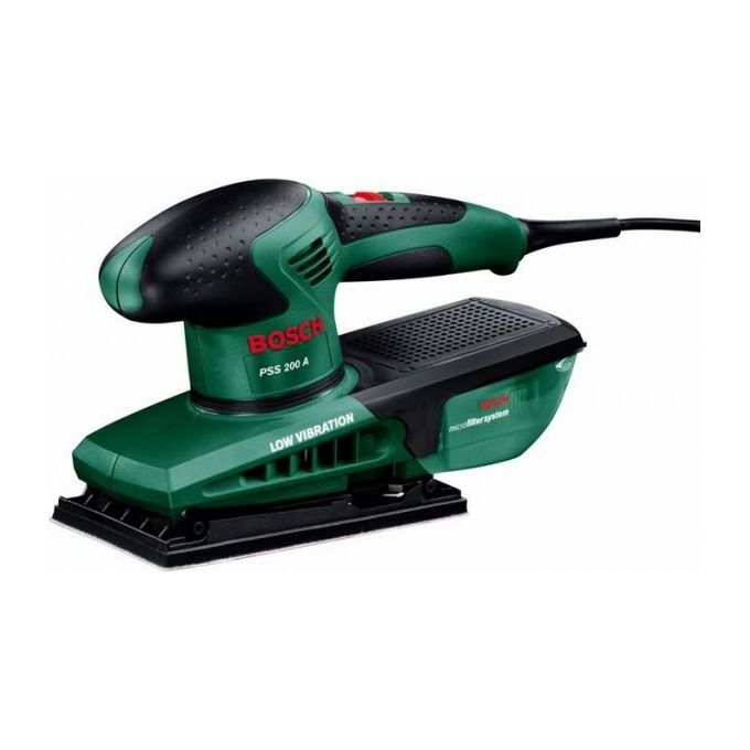 Bosch 0 603 340 000 PSS 200 A Levigatrice Orbitale 24000 Giri-min 200 W Superficie 92 x 182 mm colore Nero