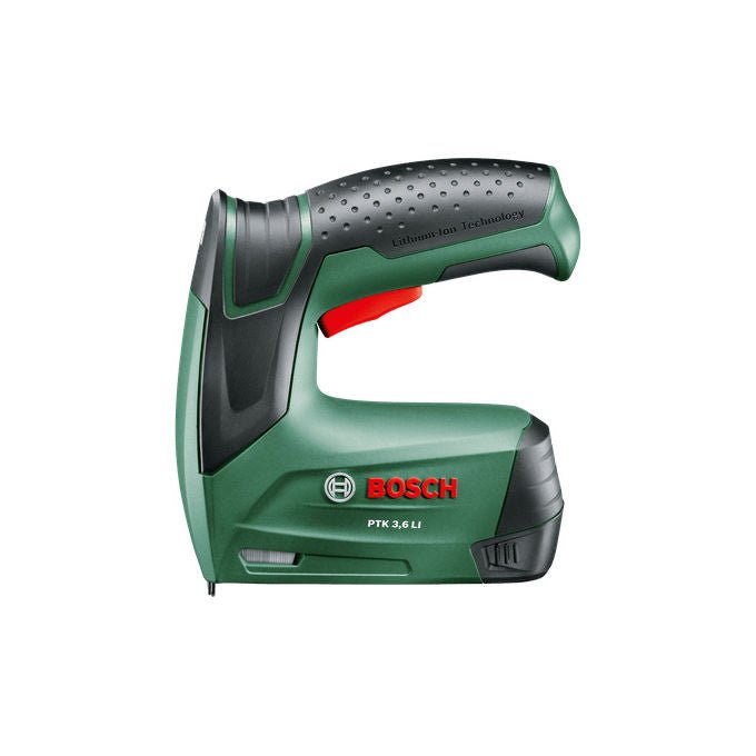 Bosch 0 603 968 202 PTK 3,6 LI Office Set Pinzatrice Batteria Lunghezza Graffette 4 10 mm Capacita' 1,5 Ah Tecnologia Ioni di Litio Colore Verde