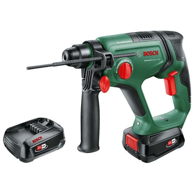 Bosch 0 603 9D6 003 Universal Hammer Martello Perforatore SDS-plus 18 V 2 J 2 batterie 2,5 Ah colore Nero Verde