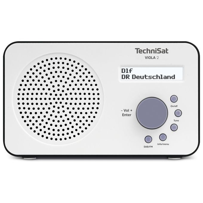 TechniSat 0000-3906 Viola 2 Radio Portatile Digitale DAB+ FM con Display LCD 3,5 mm 1 W colore Nero Bianco