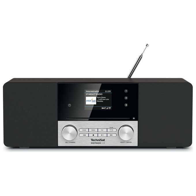 TechniSat 0000-3956 DigitRadio 3 IR Radio Portatile Digitale con Bluetooth DAB FM Schermo TFT 7,11 cm (2.8'') colore Nero Argento