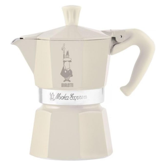 Bialetti Caffettiera Moka 3 Tazze Collezione Winter Wonderland Colore Panna