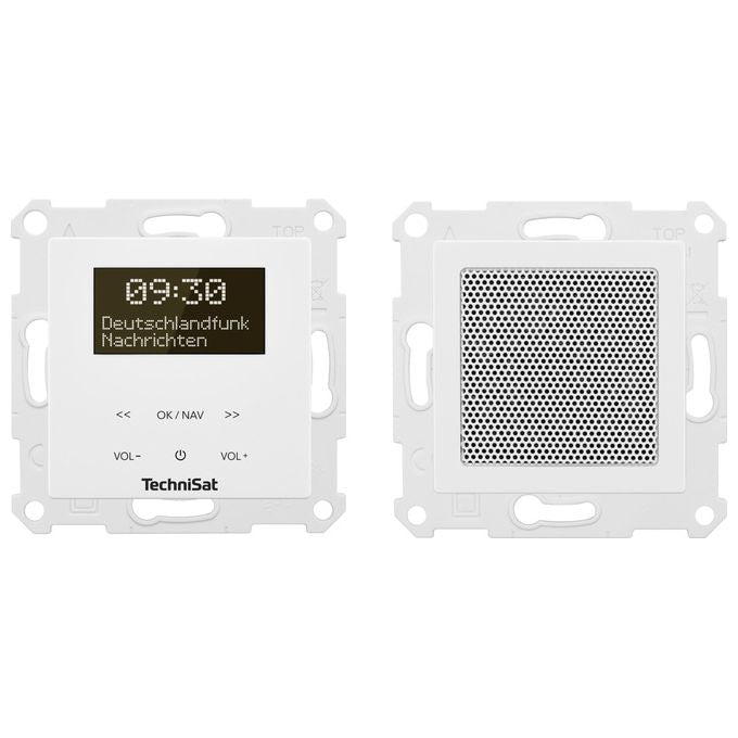 TechniSat 0001-3901 DIGITRADIO UP 55 Radio da muro con sintonizzatore DAB+ e FM Bluetooth 5.0 Wi-Fi OLED display 128 x 64 Pixel colore Bianco