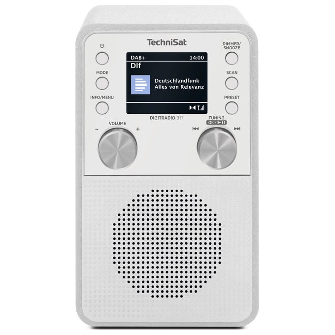 TechniSat 0001-3999 DigitRadio 317 Radio Portatile DAB+ FM Bluetooth 5.3 Display TFT 2.4 Pollici 3 W colore Bianco