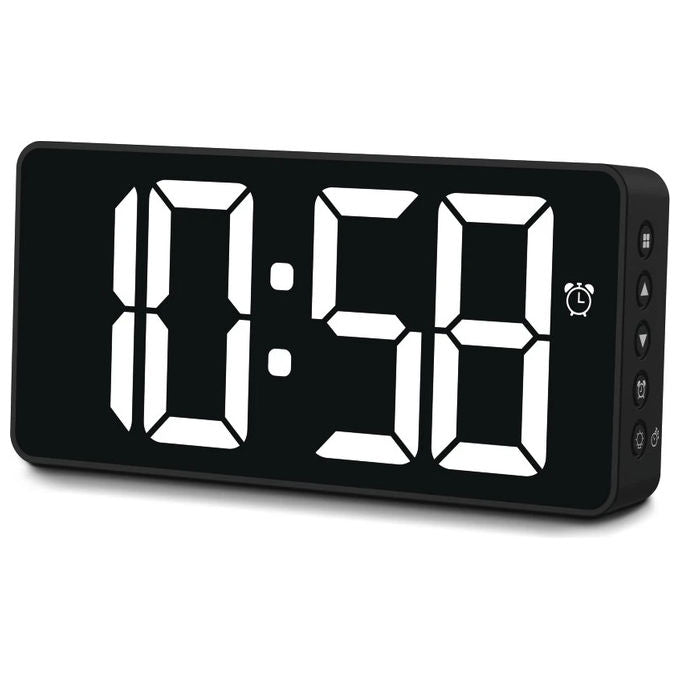 Hama 00185896 Bali Orologio Digitale con Sveglia e Termometro Interno colore Nero