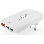 Hama 00201976 Caricabatterie 65 W 2x USB C 1x USB A Ricarica Rapida Power Delivery Quick Charge GaN Bianco