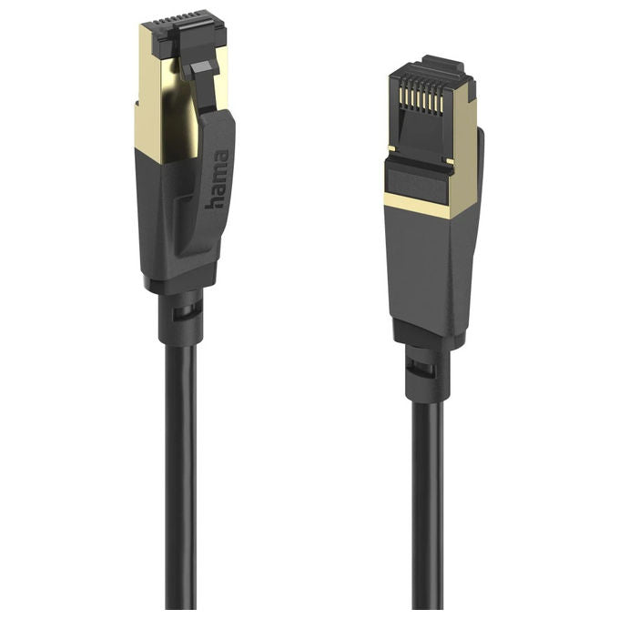 Hama 00202001 Cavo di rete Cat8 S-FTP 1,5 m 40000 Mbit-s Oro Nero