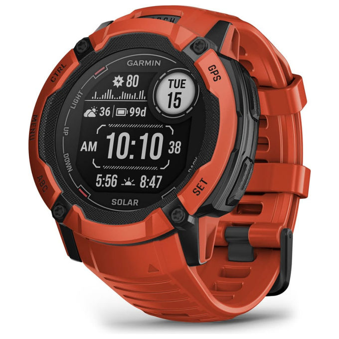 Garmin 010-02805-01 Instinct 2X Solar Smartwatch GPS con ricarica solare 50 mm 1.1'' 176 x 176 Pixel Rosso colore Rosso